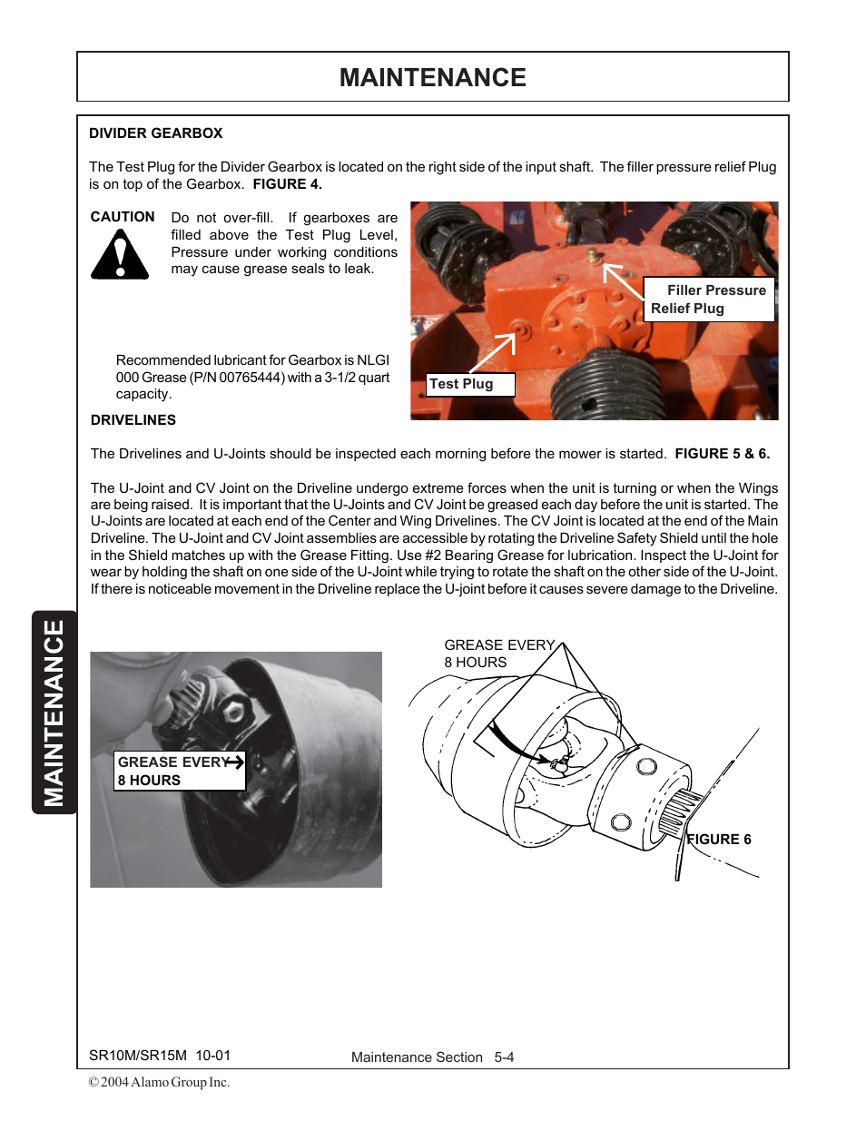 Divider gearbox -4, Drivelines -4, Maintenance | Servis-Rhino SR15M User Manual | Page 132 / 152