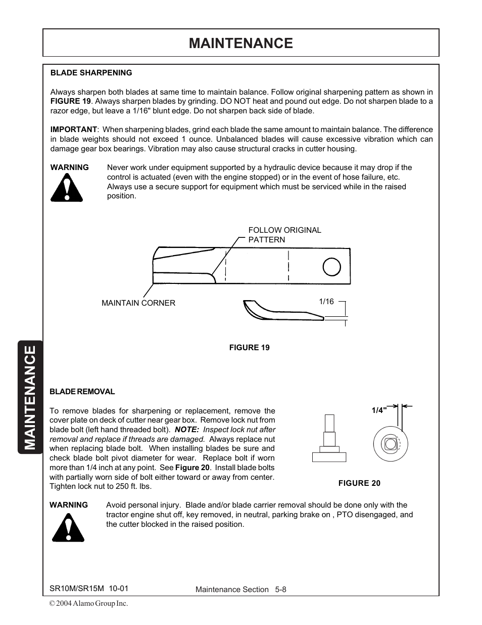 Maintenance | Servis-Rhino SR15M User Manual | Page 136 / 152