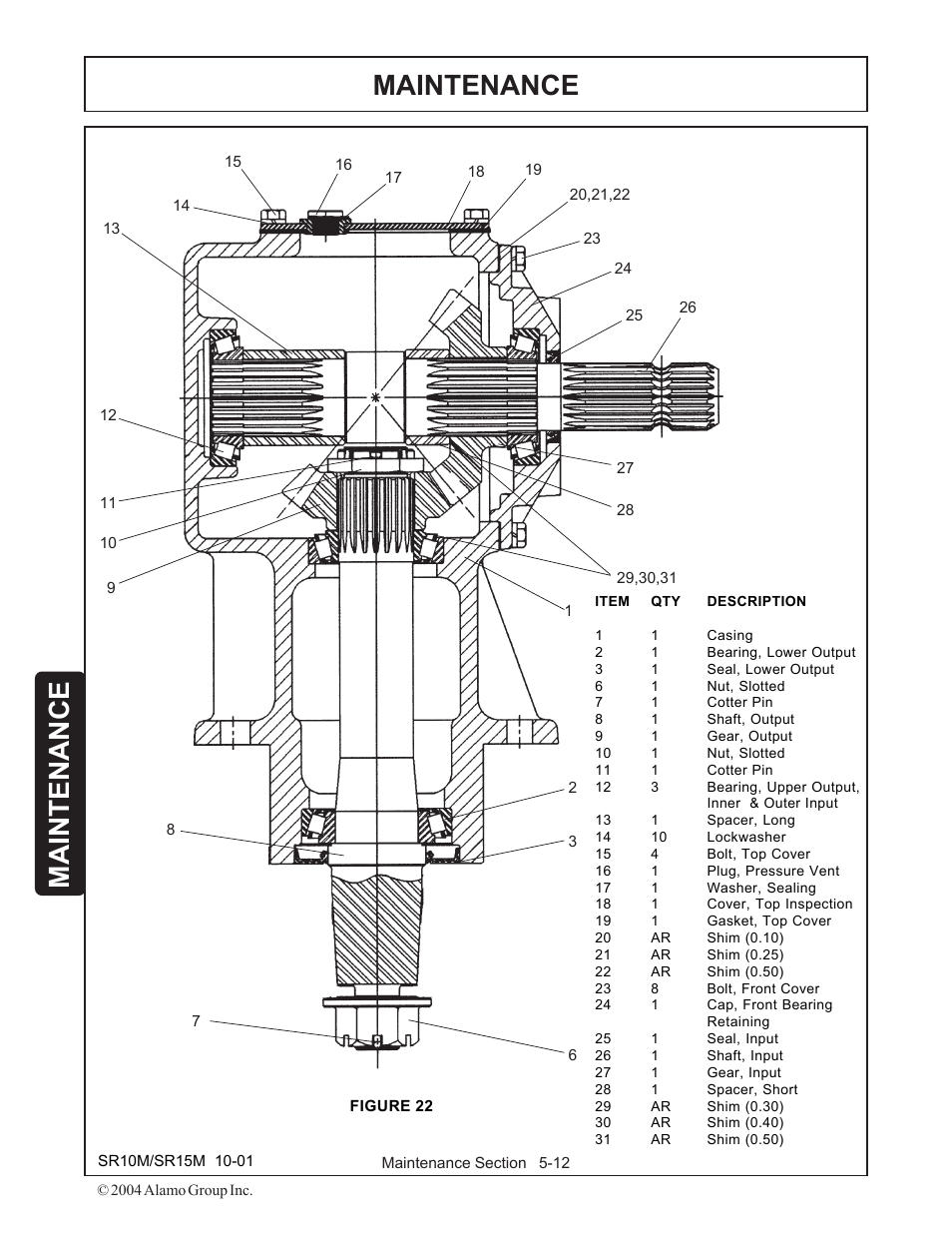 Disassembly & assembly of gearbox -12, Maintenance | Servis-Rhino SR15M User Manual | Page 140 / 152