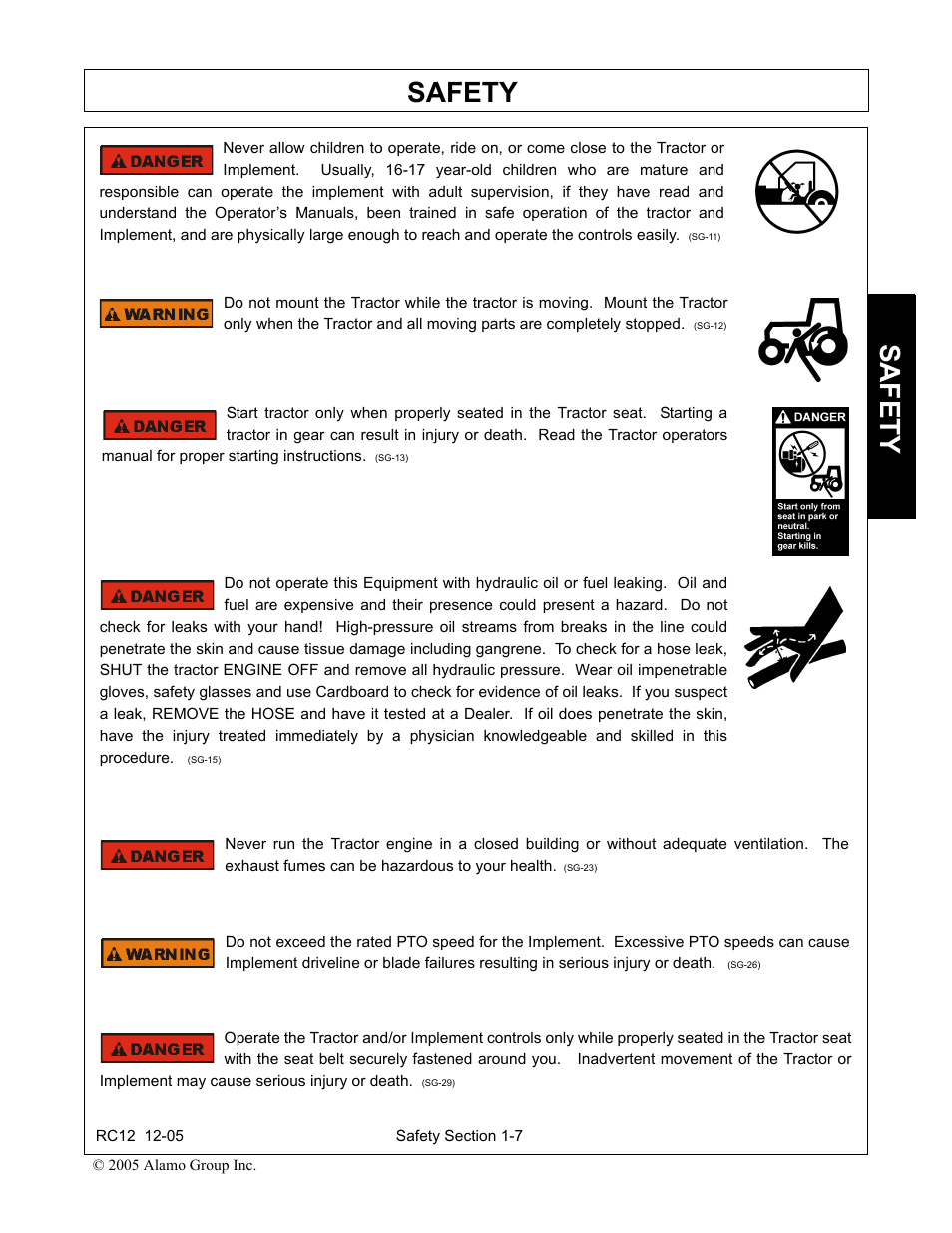 Safety | Servis-Rhino RC-12 User Manual | Page 11 / 94