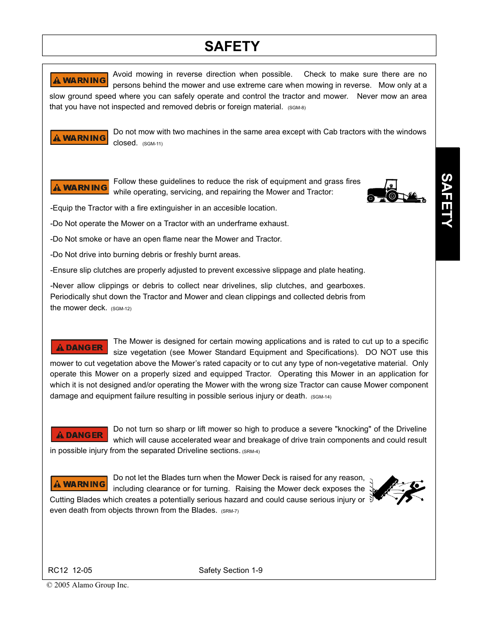 Safety | Servis-Rhino RC-12 User Manual | Page 13 / 94