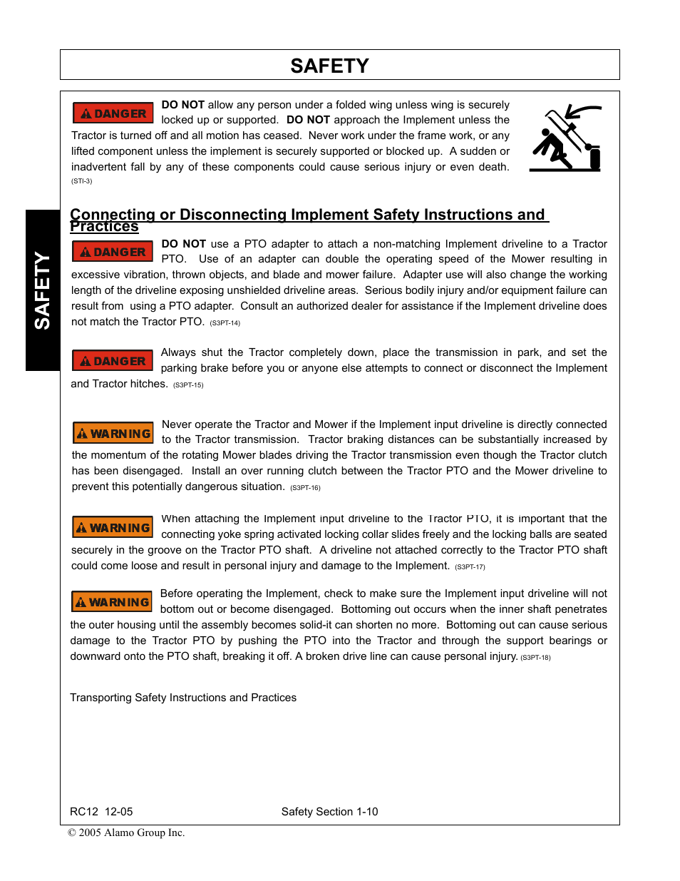 Safety | Servis-Rhino RC-12 User Manual | Page 14 / 94