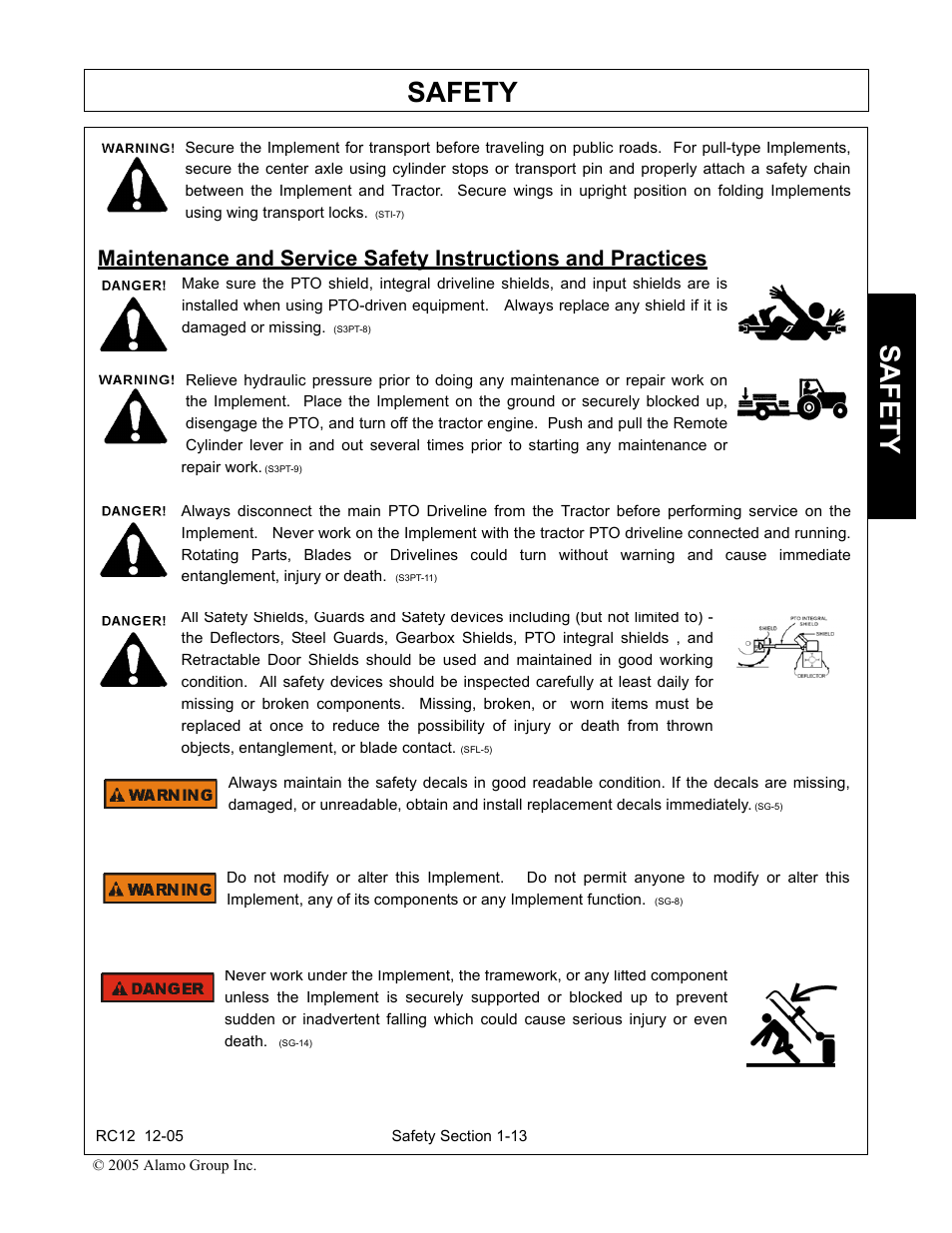 Safety | Servis-Rhino RC-12 User Manual | Page 17 / 94