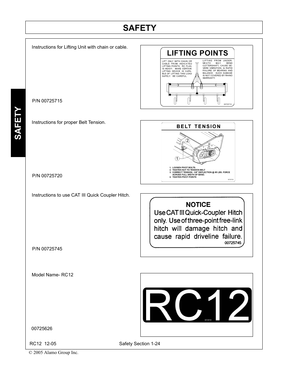 Safety | Servis-Rhino RC-12 User Manual | Page 28 / 94