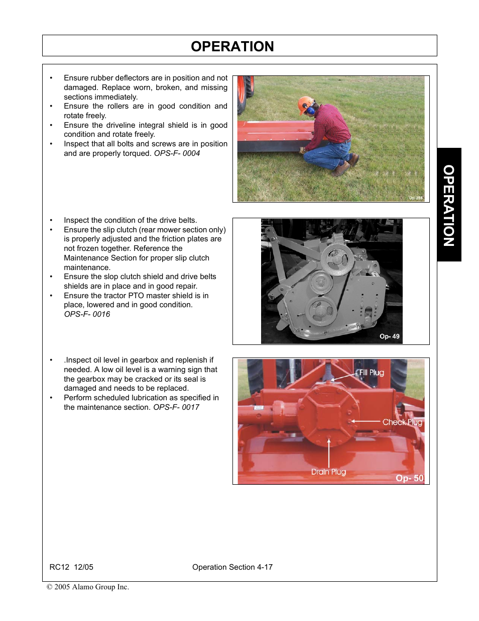 Operation, Opera t ion | Servis-Rhino RC-12 User Manual | Page 59 / 94