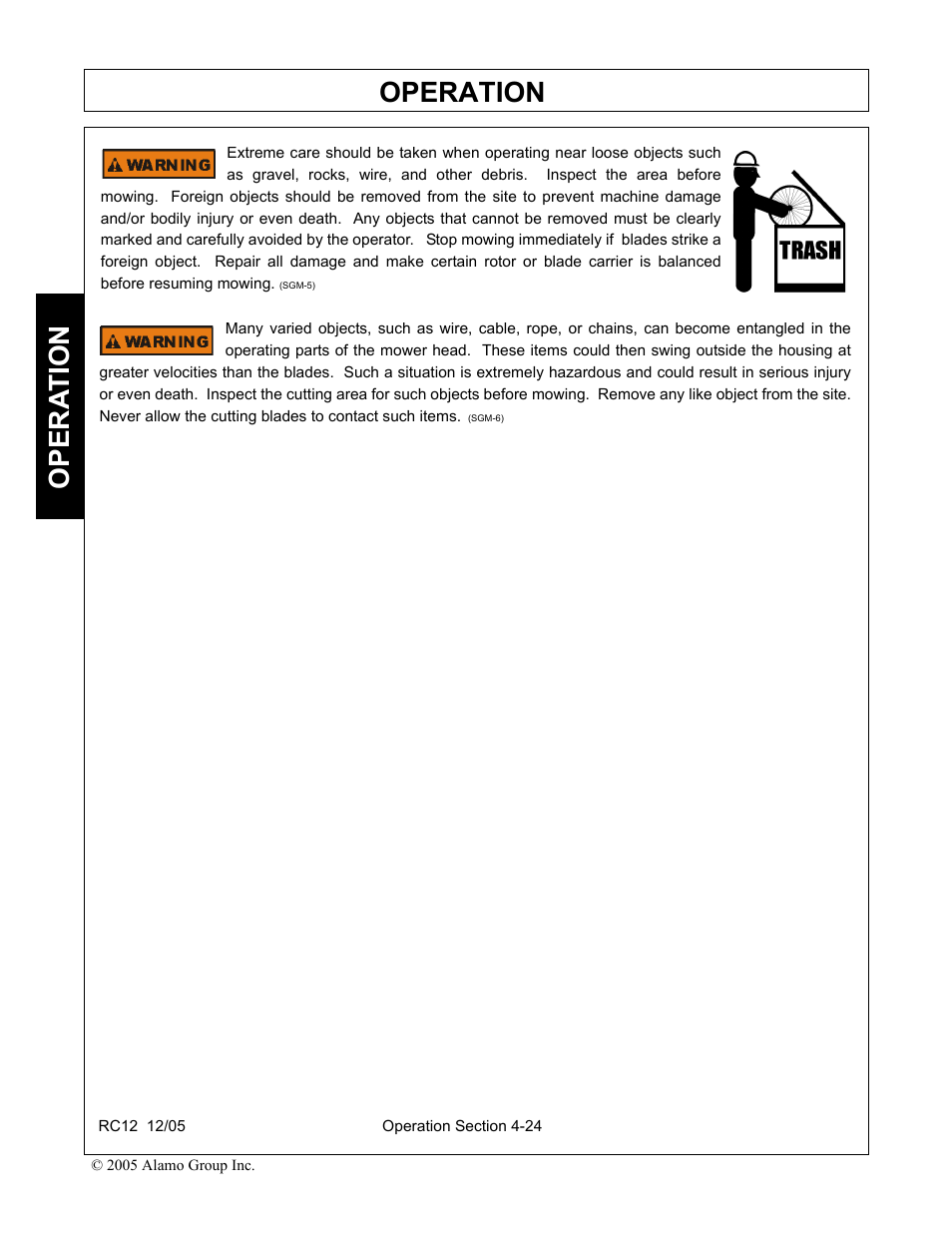 Operation, Opera t ion | Servis-Rhino RC-12 User Manual | Page 66 / 94