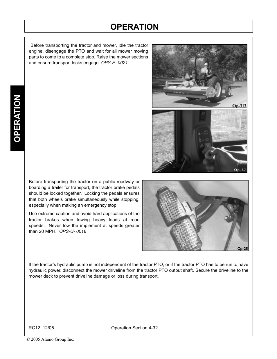 Operation, Opera t ion | Servis-Rhino RC-12 User Manual | Page 74 / 94