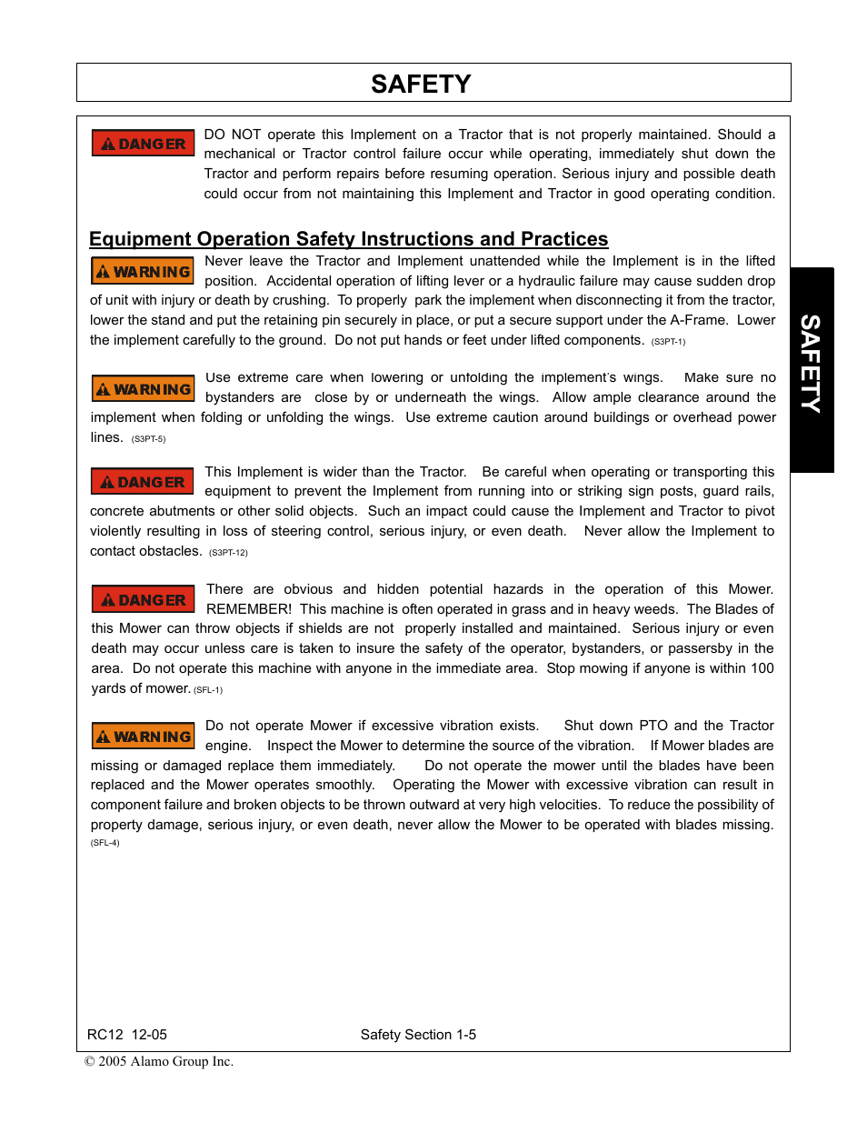 Safety | Servis-Rhino RC-12 User Manual | Page 9 / 94