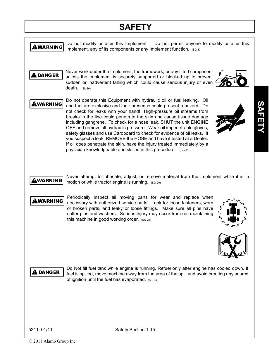 Safety | Servis-Rhino 5211 User Manual | Page 19 / 108