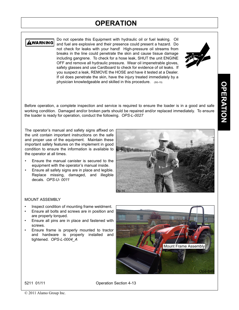 Operation, Opera t ion | Servis-Rhino 5211 User Manual | Page 61 / 108