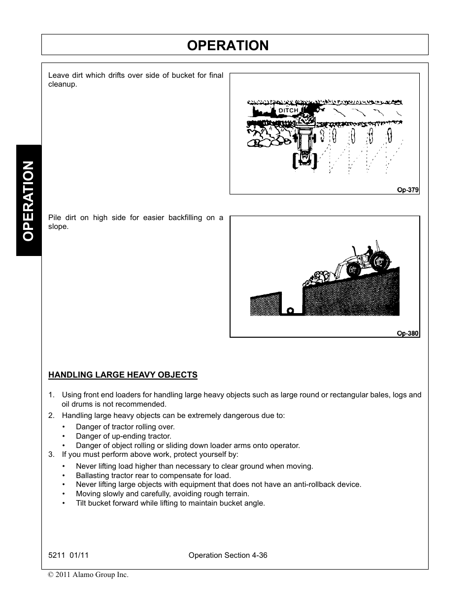 Handling large heavy objects, Operation, Opera t ion | Servis-Rhino 5211 User Manual | Page 84 / 108