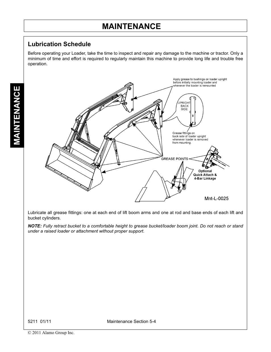 Lubrication schedule, Lubrication schedule -4, Maintenance | Servis-Rhino 5211 User Manual | Page 96 / 108