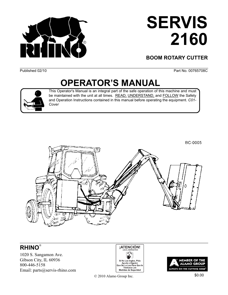 Servis-Rhino 2160 User Manual | 152 pages