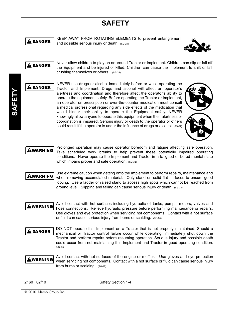 Safety | Servis-Rhino 2160 User Manual | Page 10 / 152