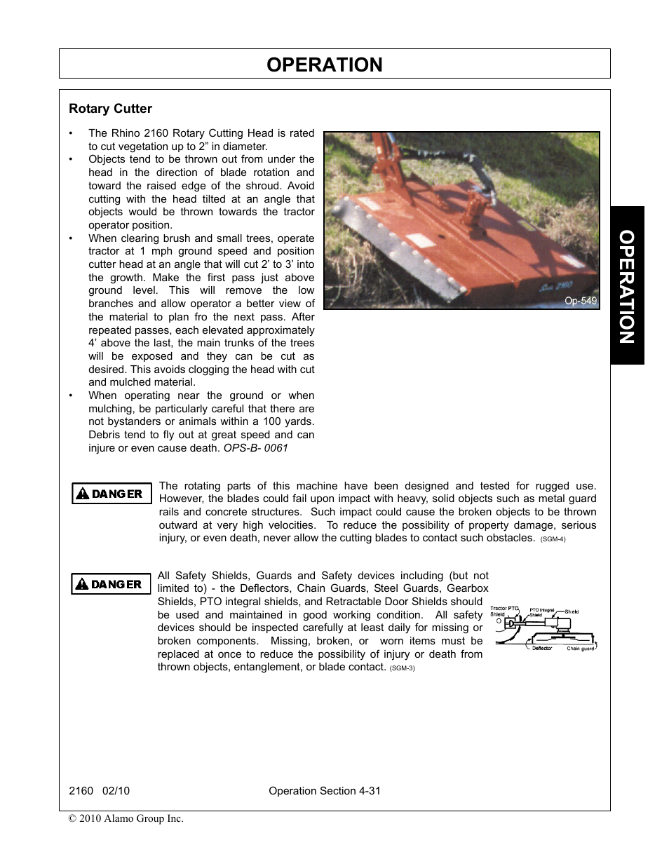 Operation, Opera t ion | Servis-Rhino 2160 User Manual | Page 129 / 152