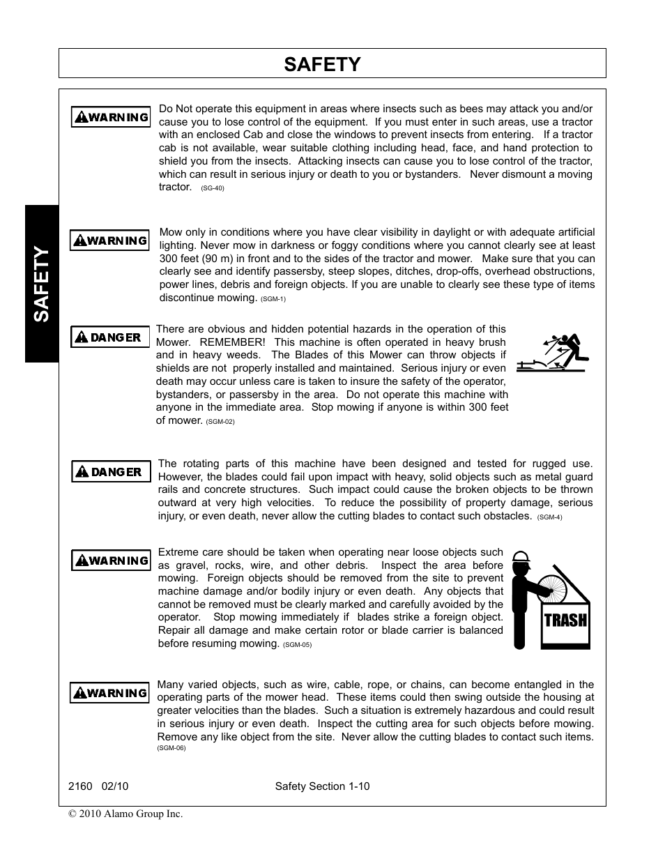 Safety | Servis-Rhino 2160 User Manual | Page 16 / 152