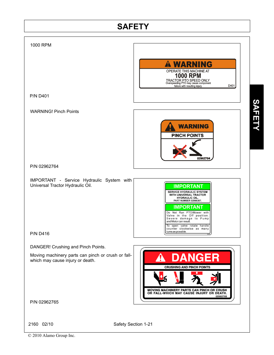Safety | Servis-Rhino 2160 User Manual | Page 27 / 152