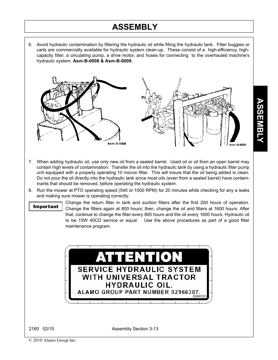 Assembly, Assembl y | Servis-Rhino 2160 User Manual | Page 95 / 152