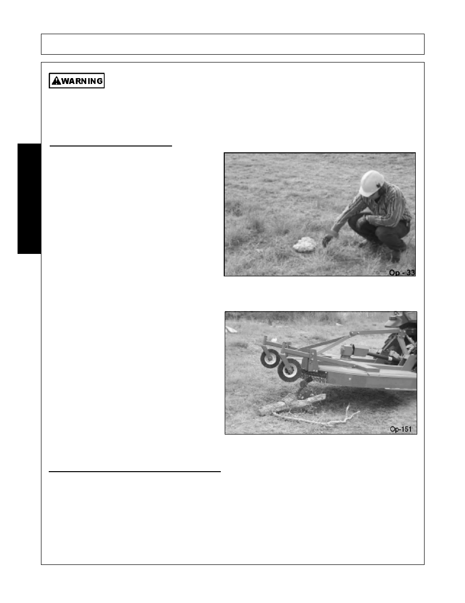 1 foreign debris hazards, 2 bystanders/passersby precautions, Operation | Opera t ion | Servis-Rhino RHINO EC72 User Manual | Page 114 / 144