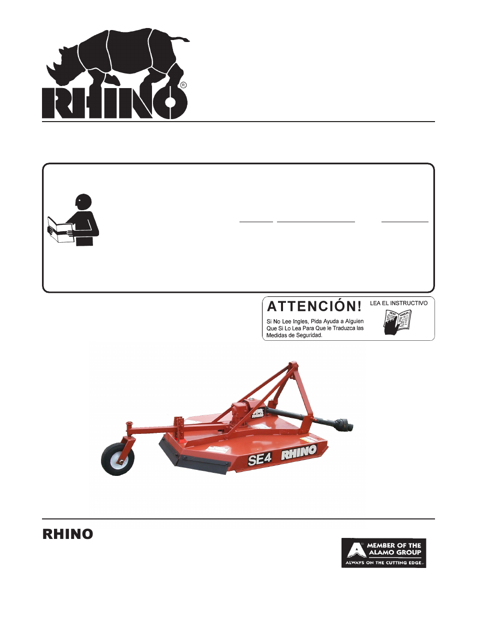 Servis-Rhino ROTARY MOWER SE4 User Manual | 21 pages