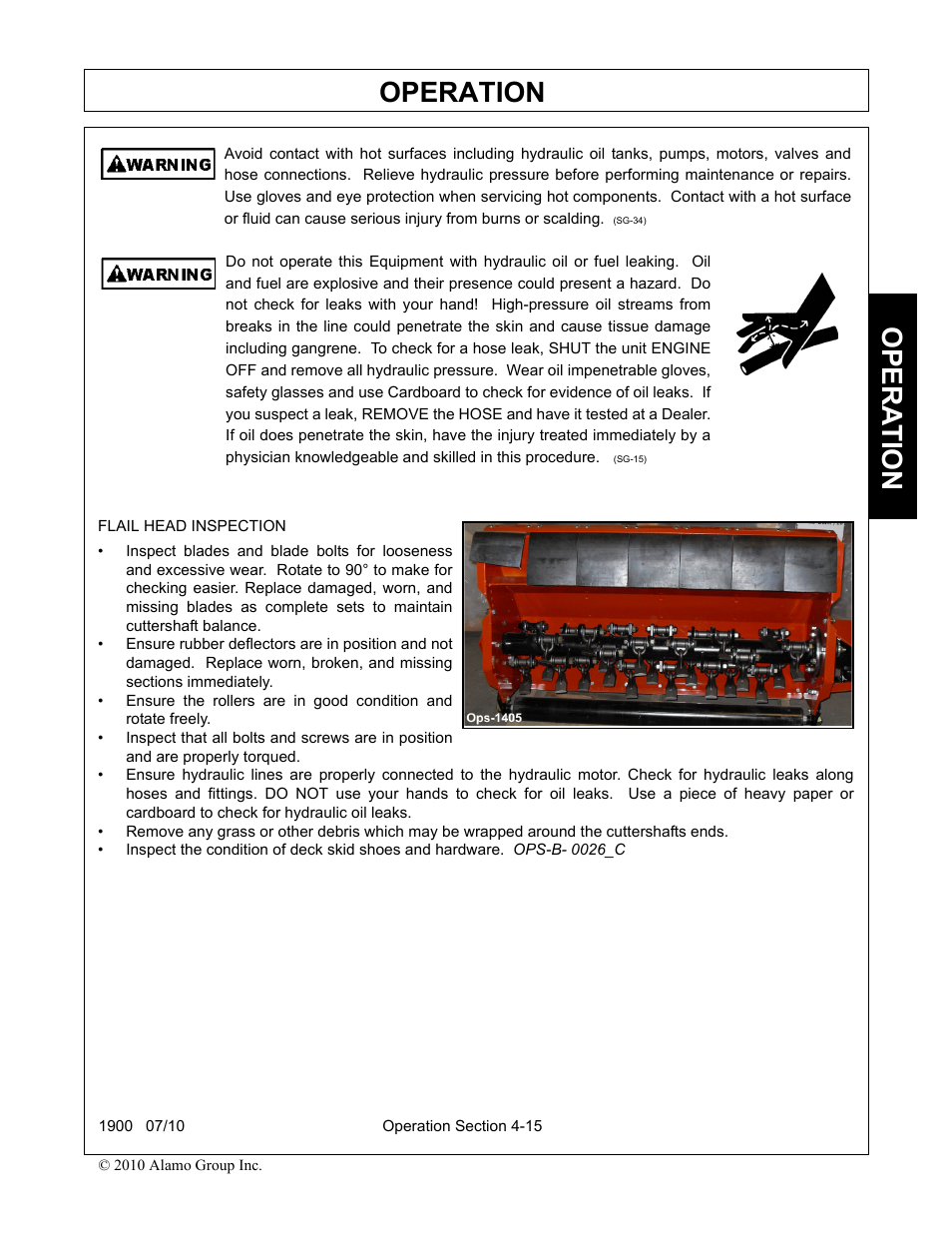 Operation, Opera t ion | Servis-Rhino 1900 User Manual | Page 113 / 154