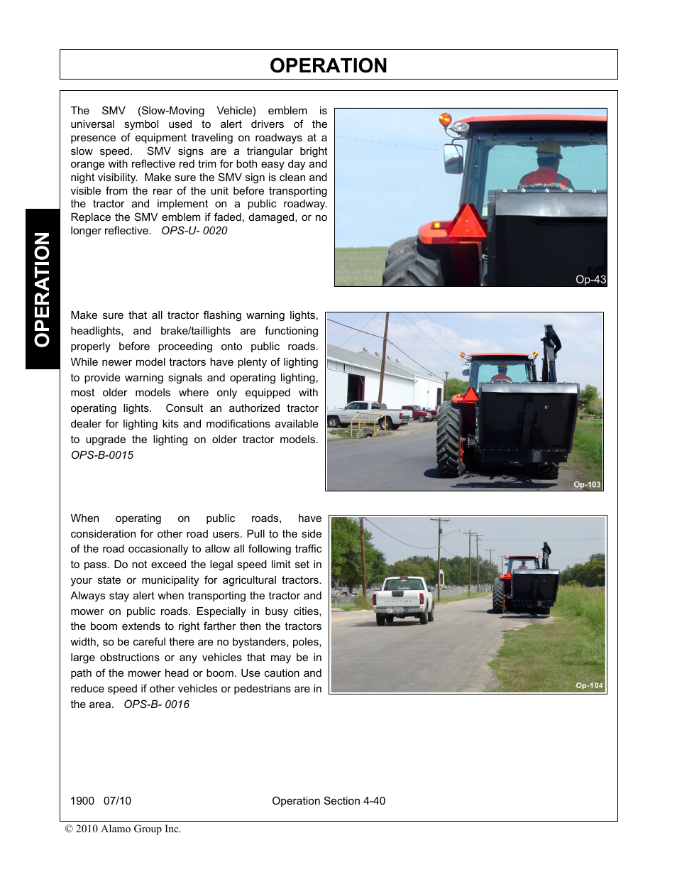 Operation, Opera t ion | Servis-Rhino 1900 User Manual | Page 138 / 154
