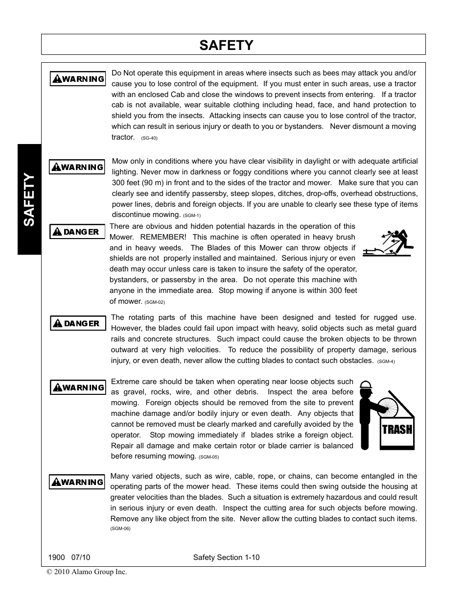 Safety | Servis-Rhino 1900 User Manual | Page 16 / 154