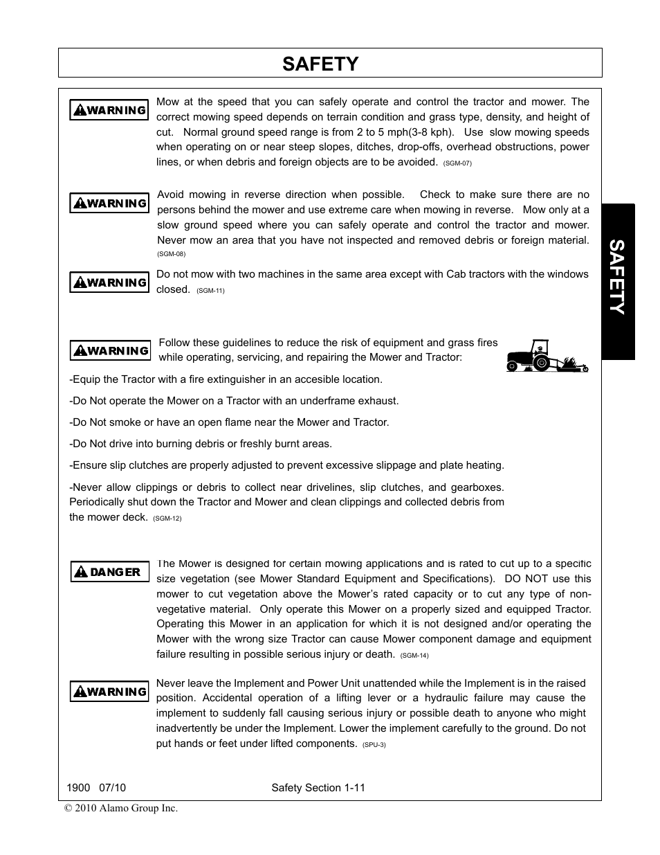 Safety | Servis-Rhino 1900 User Manual | Page 17 / 154