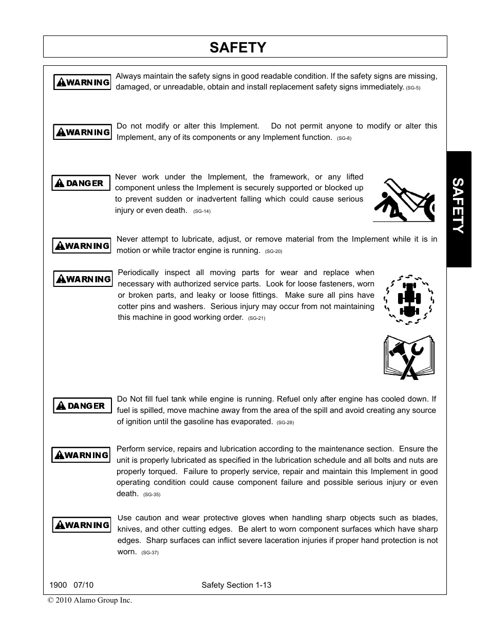 Safety | Servis-Rhino 1900 User Manual | Page 19 / 154