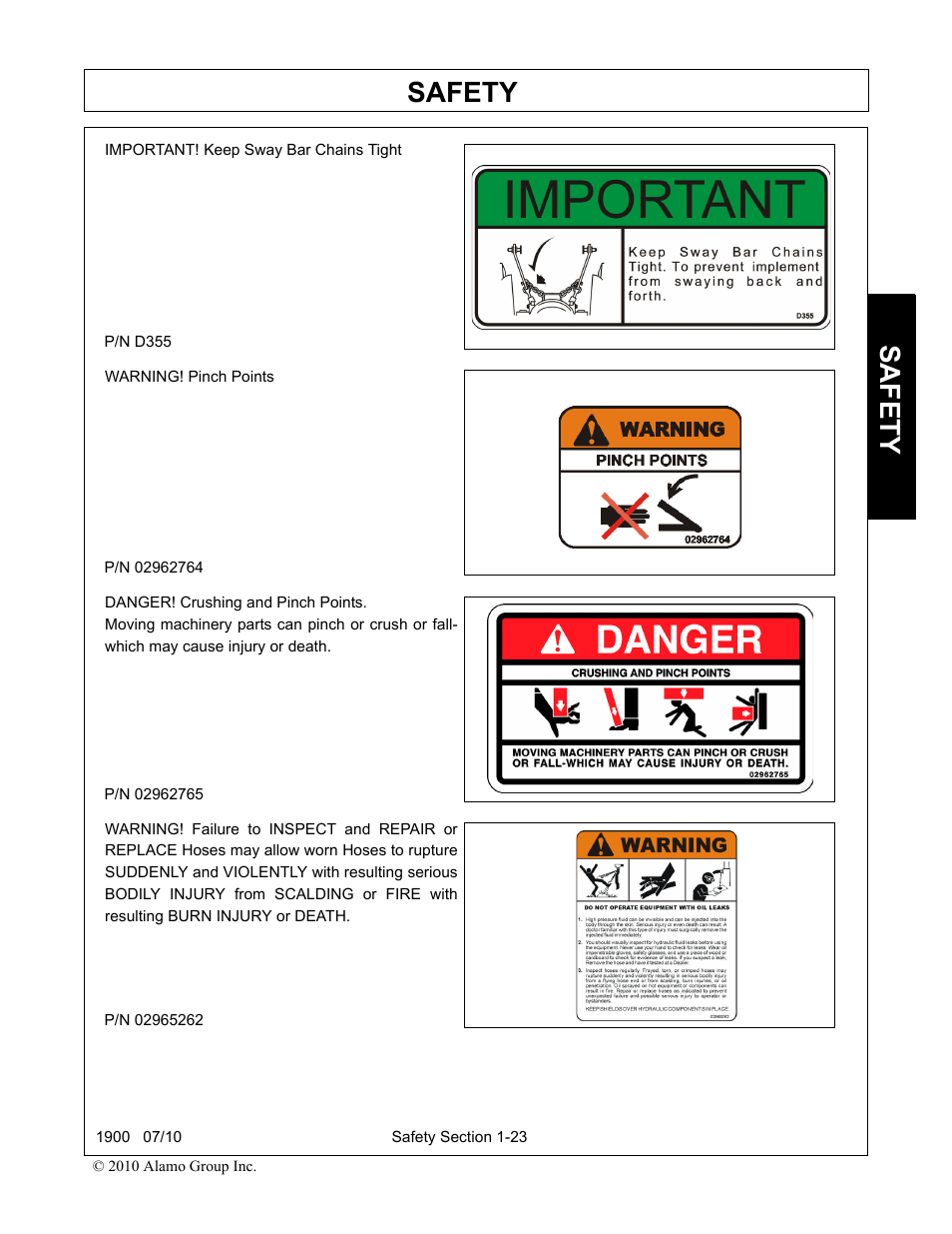 Safety | Servis-Rhino 1900 User Manual | Page 29 / 154