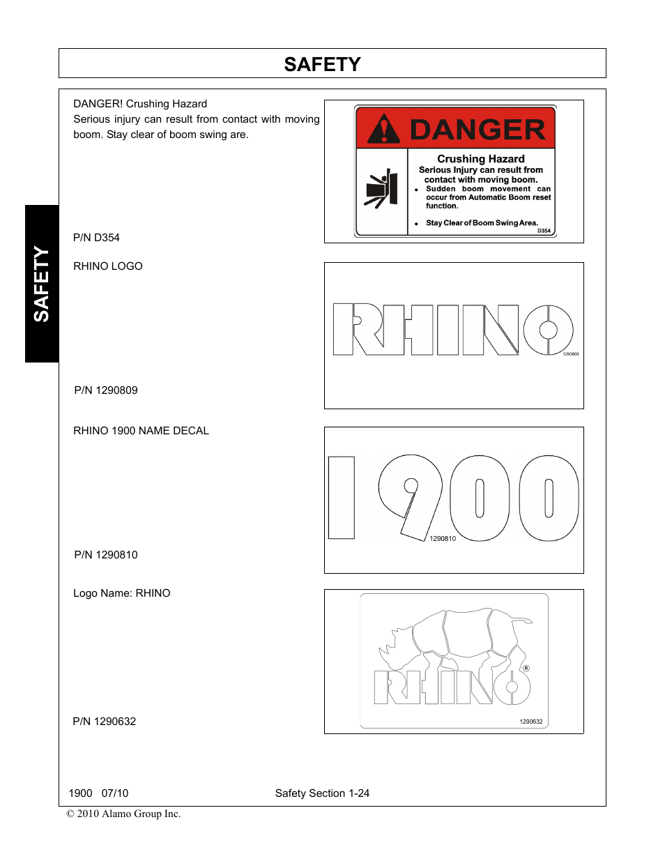 Safety | Servis-Rhino 1900 User Manual | Page 30 / 154