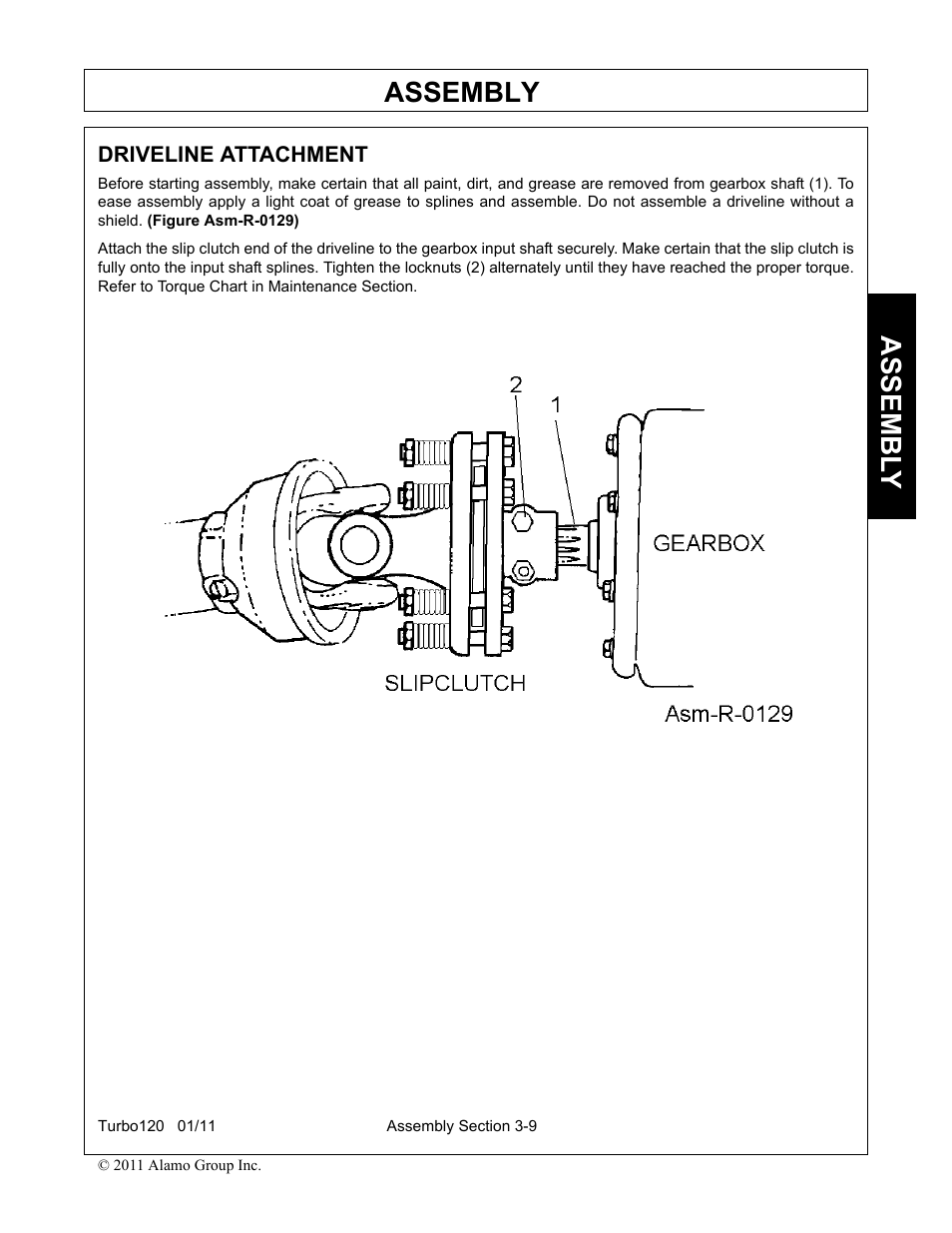Driveline attachment, Driveline attachment -9, Assembly | Assembl y | Servis-Rhino TURBO120 User Manual | Page 107 / 202