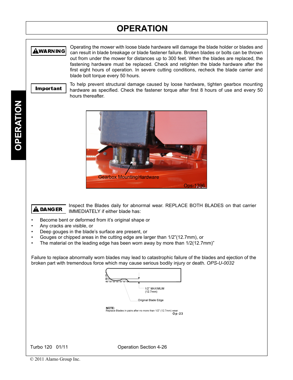 Operation, Opera t ion | Servis-Rhino TURBO120 User Manual | Page 136 / 202