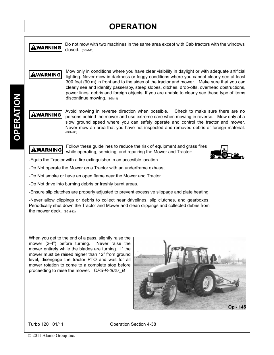 Operation, Opera t ion | Servis-Rhino TURBO120 User Manual | Page 148 / 202