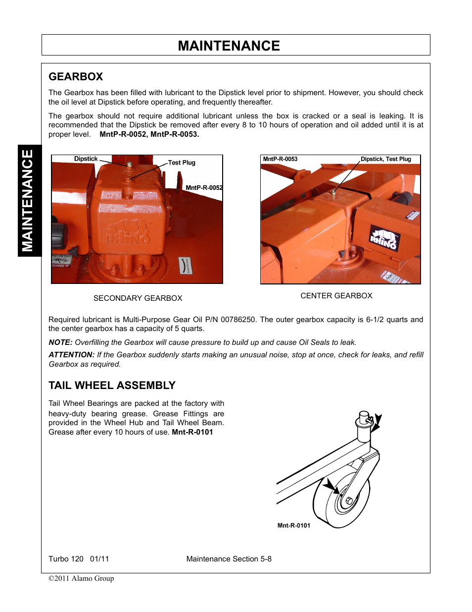 Gearbox, Tail wheel assembly, Gearbox -8 tail wheel assembly -8 | Maintenance | Servis-Rhino TURBO120 User Manual | Page 168 / 202
