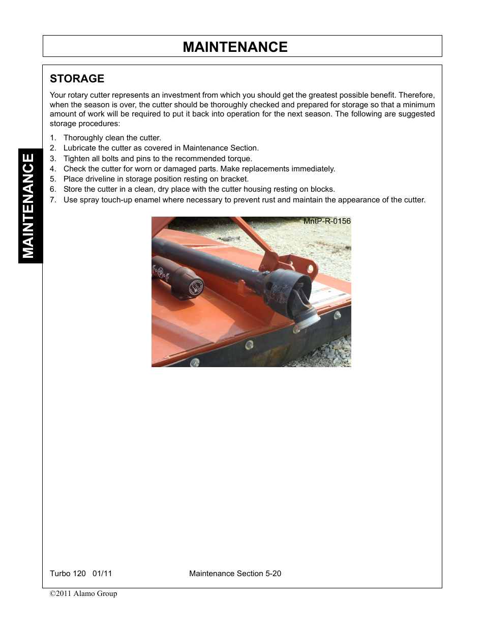 Storage, Thoroughly clean the cutter, Storage -20 | Maintenance | Servis-Rhino TURBO120 User Manual | Page 180 / 202