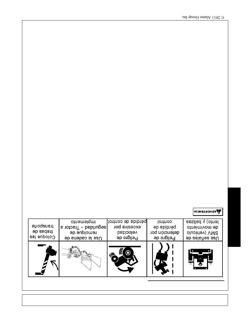 Seguridad, Riesgos en transporte | Servis-Rhino TURBO120 User Manual | Page 185 / 202