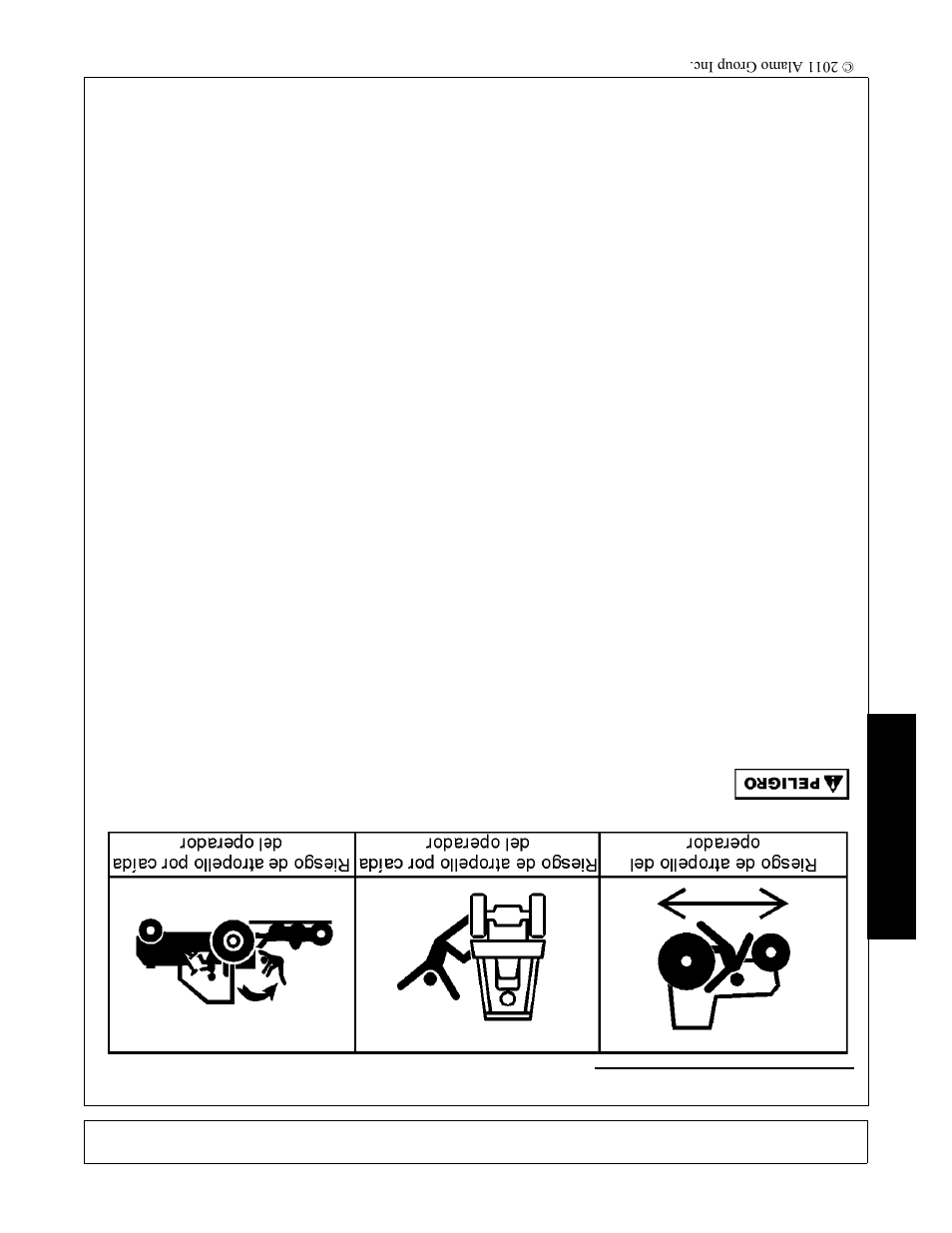 Seguridad, Riesgo de at ropello | Servis-Rhino TURBO120 User Manual | Page 189 / 202