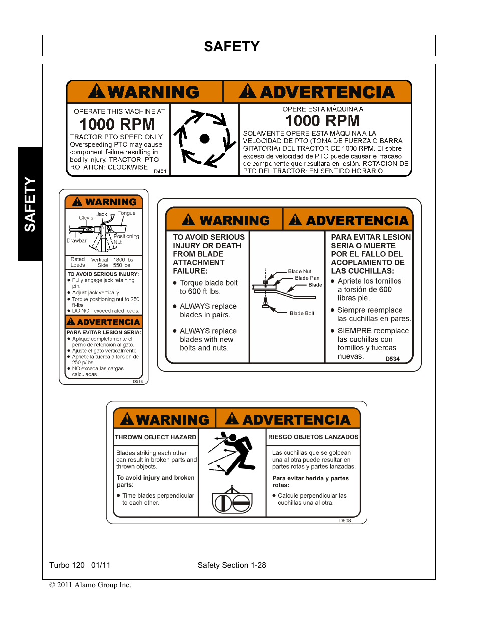 Safety | Servis-Rhino TURBO120 User Manual | Page 38 / 202