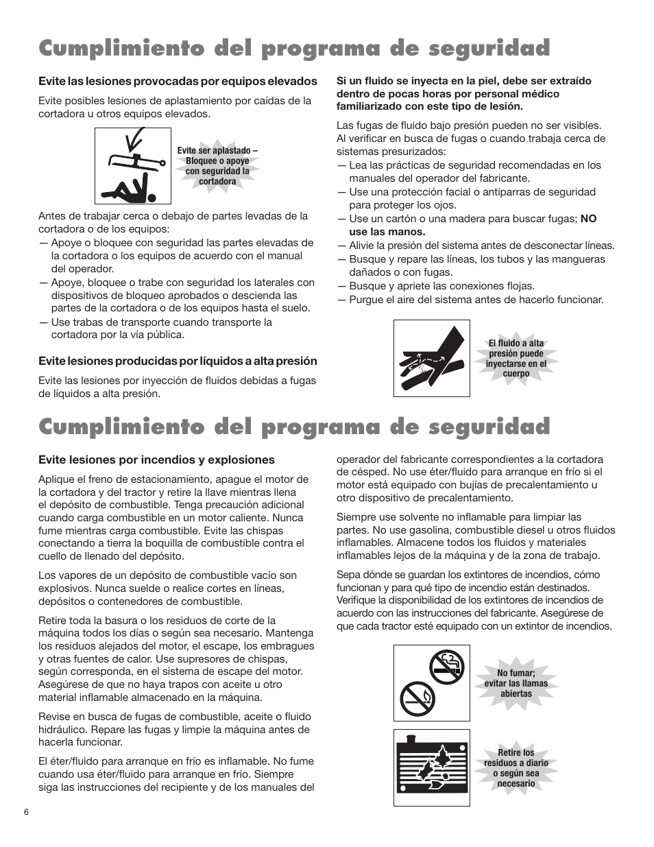 Cumplimiento del programa de seguridad | Servis-Rhino TURBO120 User Manual | Page 72 / 202