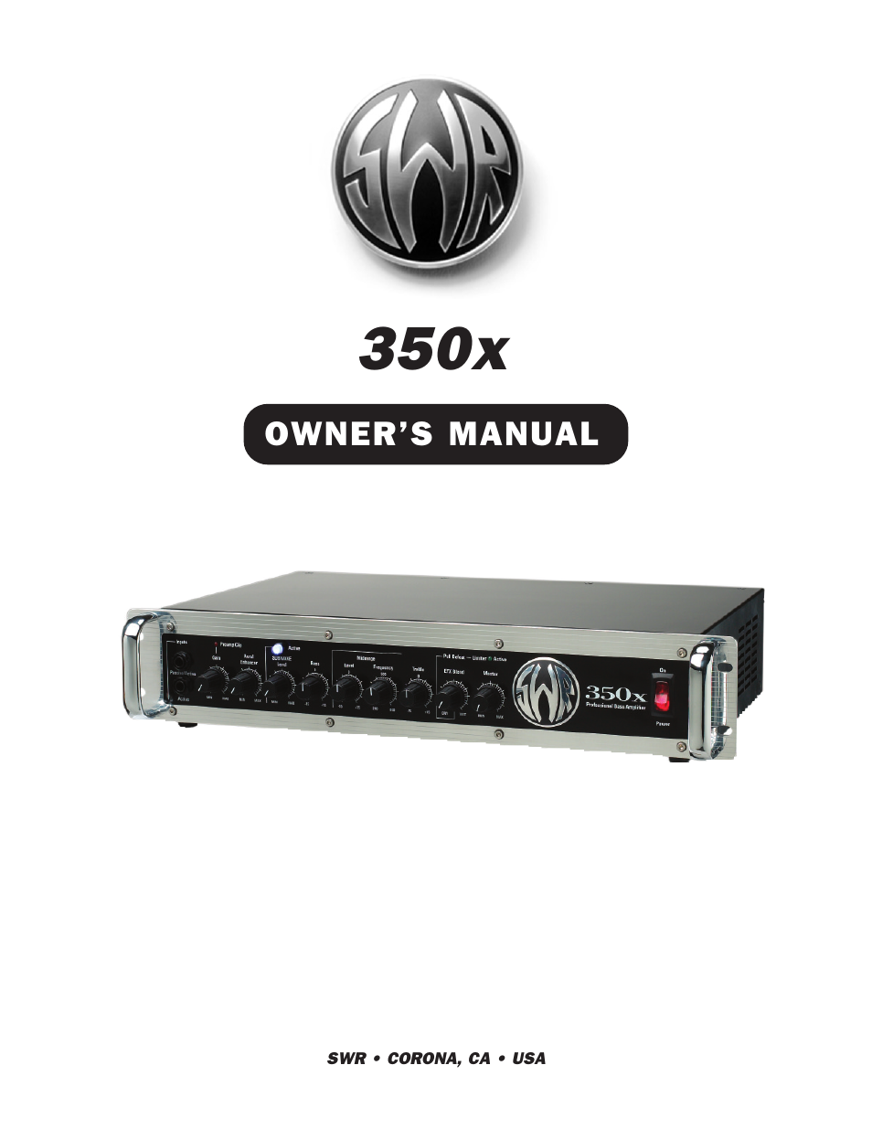 SWR Sound 350x User Manual | 20 pages