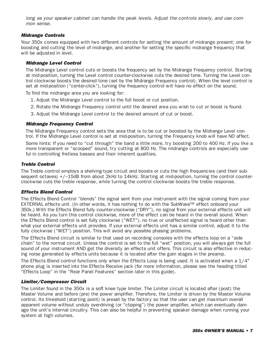 SWR Sound 350x User Manual | Page 9 / 20