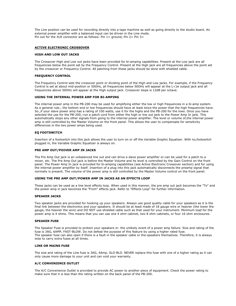 SWR Sound PB-200 User Manual | Page 3 / 4