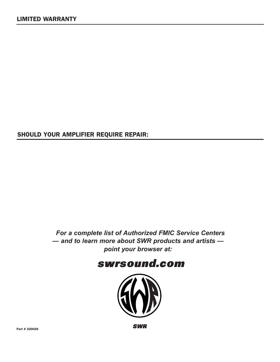 SWR Sound 750 User Manual | Page 12 / 12