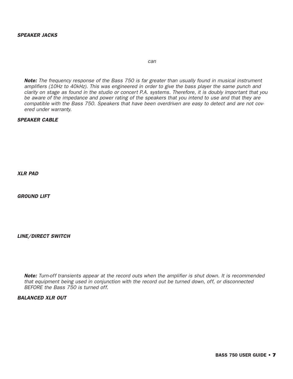 SWR Sound 750 User Manual | Page 9 / 12