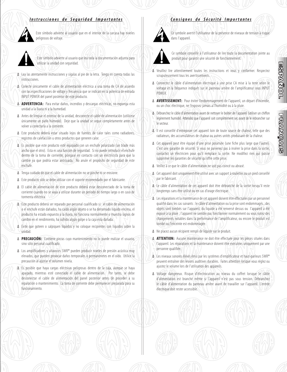 SWR Sound Professional Bass Preamplifier Marcus Miller User Manual | Page 3 / 52