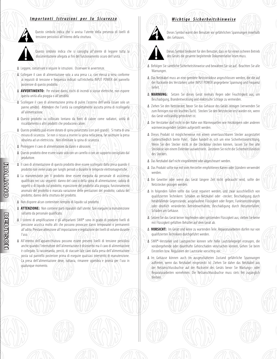 SWR Sound Professional Bass Preamplifier Marcus Miller User Manual | Page 4 / 52
