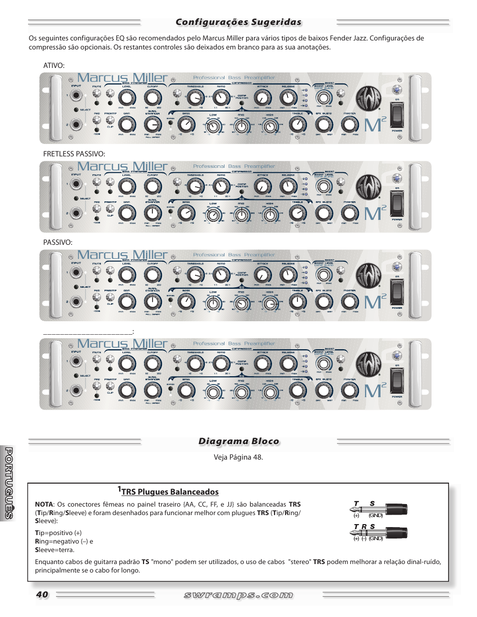 SWR Sound Professional Bass Preamplifier Marcus Miller User Manual | Page 40 / 52