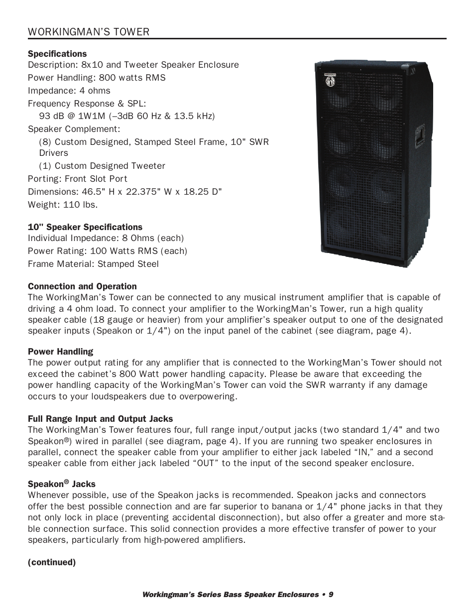 SWR Sound 2X10T User Manual | Page 10 / 16