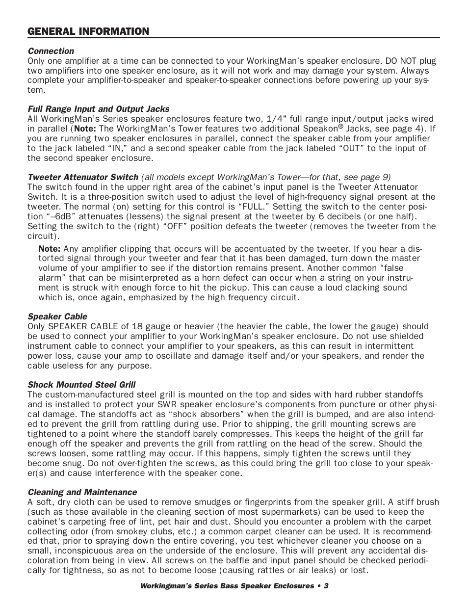 SWR Sound 2X10T User Manual | Page 4 / 16